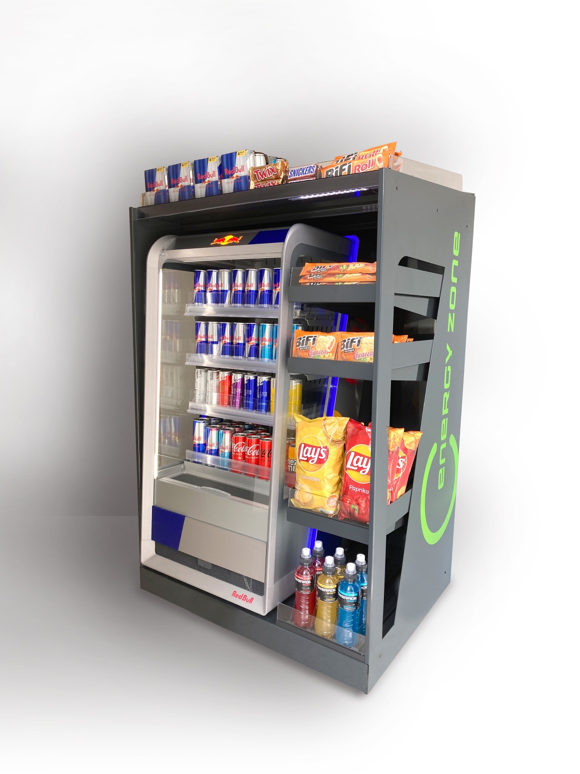 Die Energy Zone ein Automat für Waren.